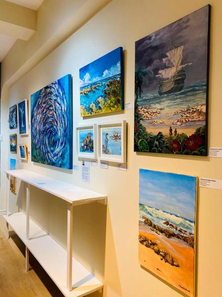 Visitors viewing art at Sands Gallery