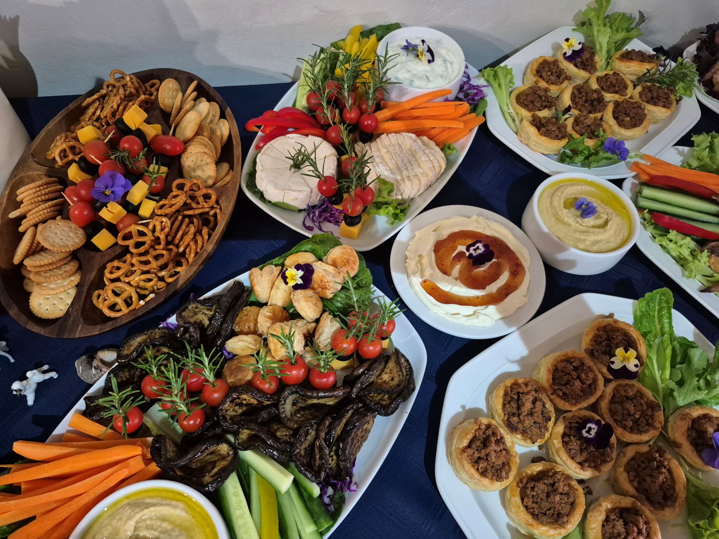 Food platters on table