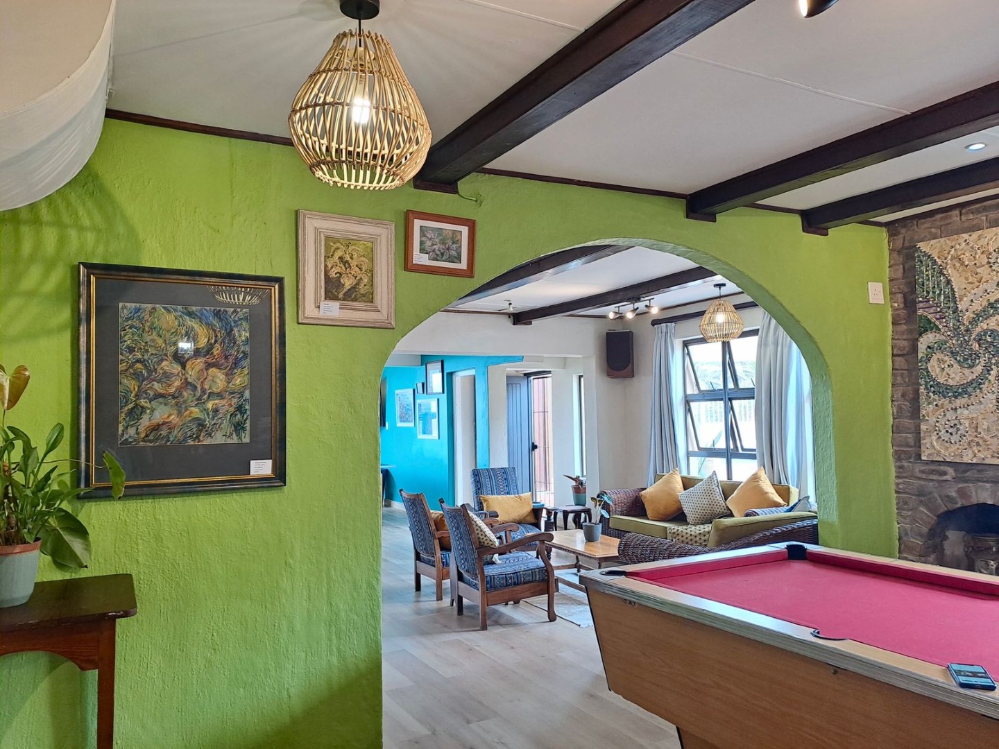 Cozy lounge with pool table